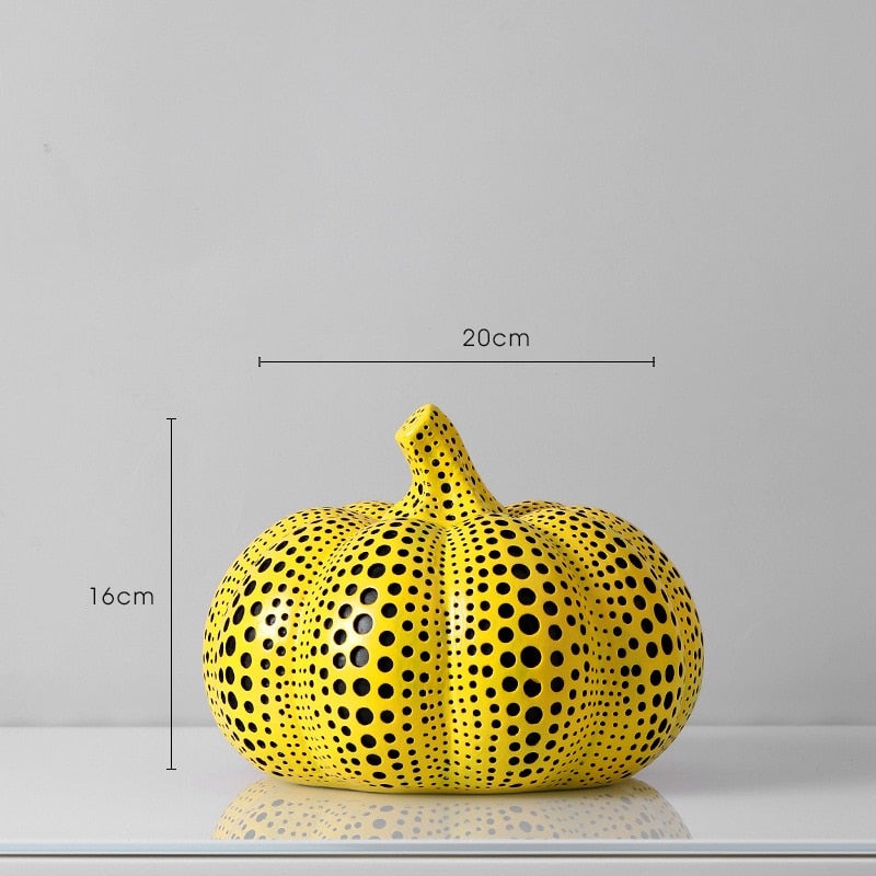 Moderna Konstskulptur Pumpa i Yayoi Kusama Stil 6