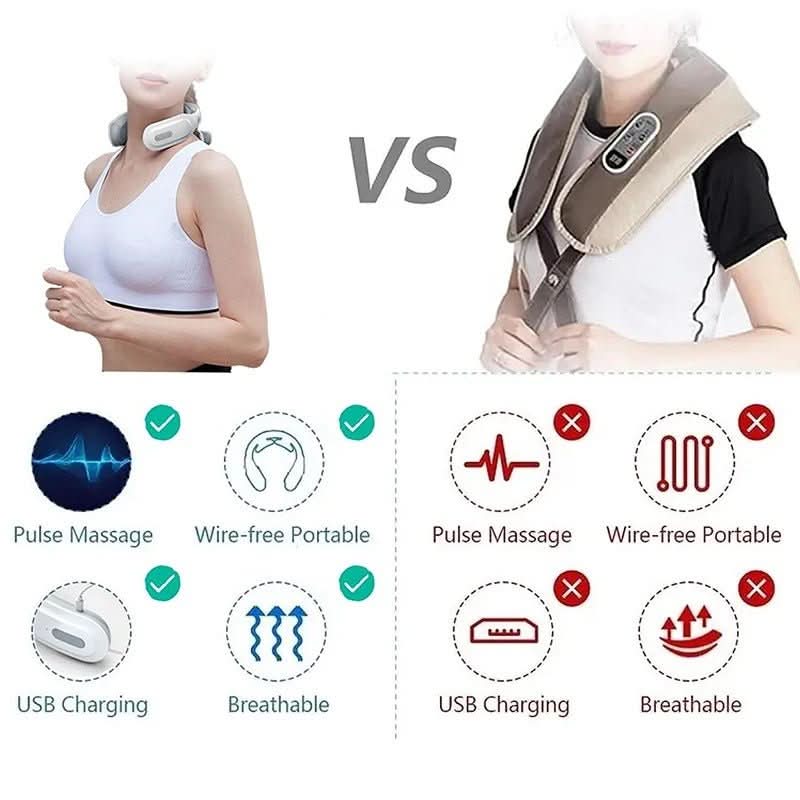 Nackmassageapparat 4-i-1 med Värme och Vibration 4