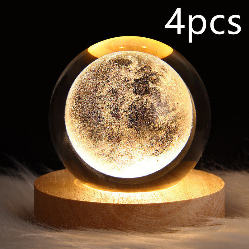 Nattlampa Stjärnhimmel 3D Galaxy Crystal Ball LED för Barn och Hem 29