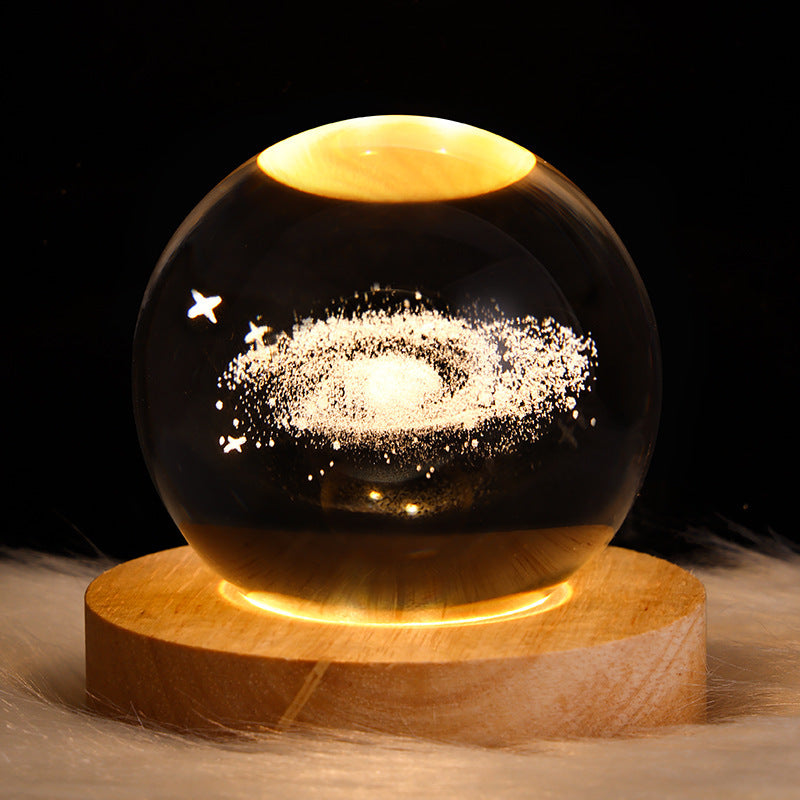 Nattlampa Stjärnhimmel 3D Galaxy Crystal Ball LED för Barn och Hem 4