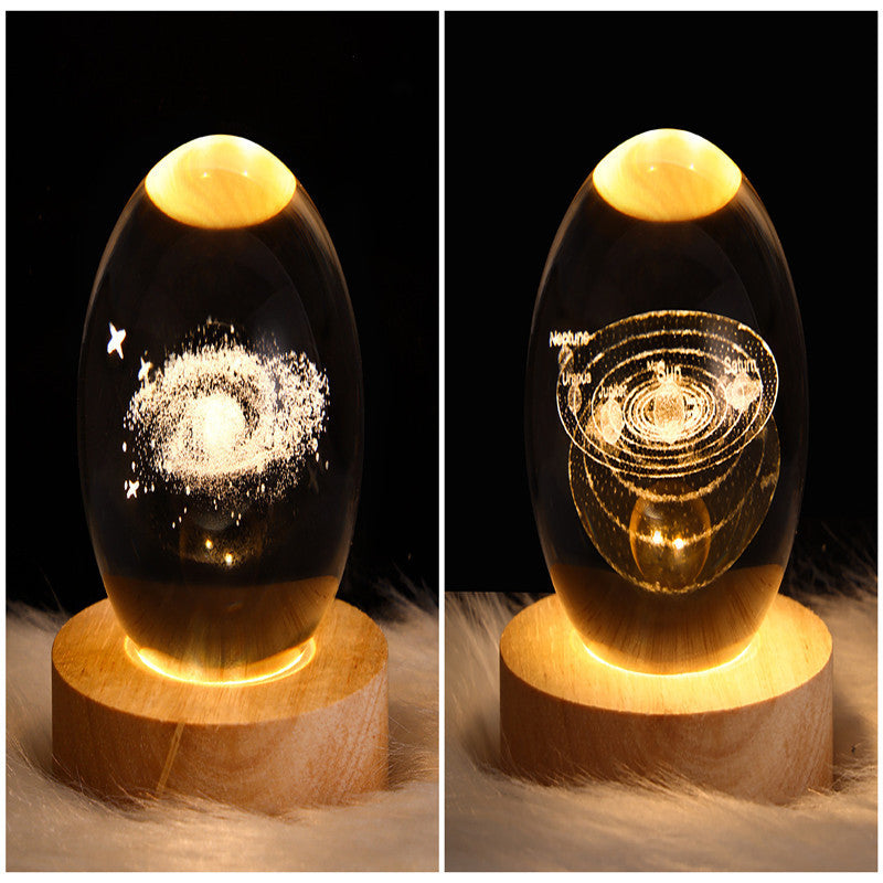 Nattlampa Stjärnhimmel 3D Galaxy Crystal Ball LED för Barn och Hem 42