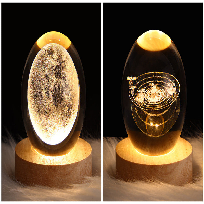Nattlampa Stjärnhimmel 3D Galaxy Crystal Ball LED för Barn och Hem 51