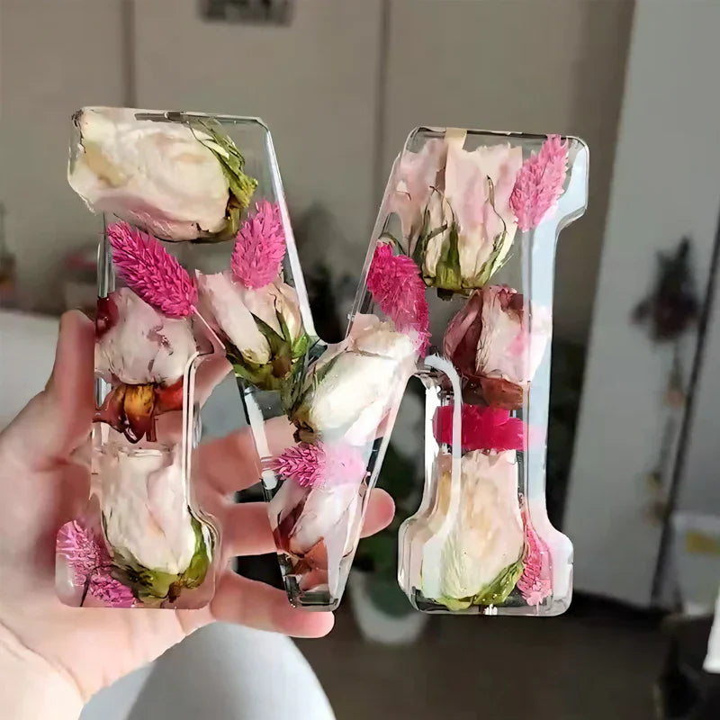 Nattljus med Torkade Blommor - Personlig Bokstav 2