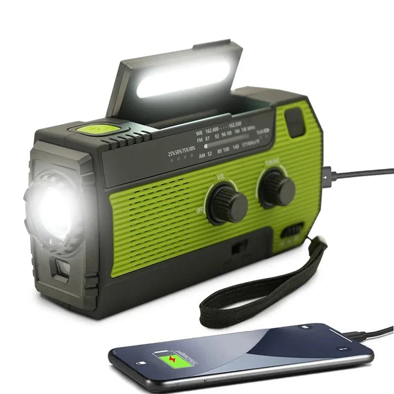 Nödbatteri Radio med Solpanel och LED-lampa 10