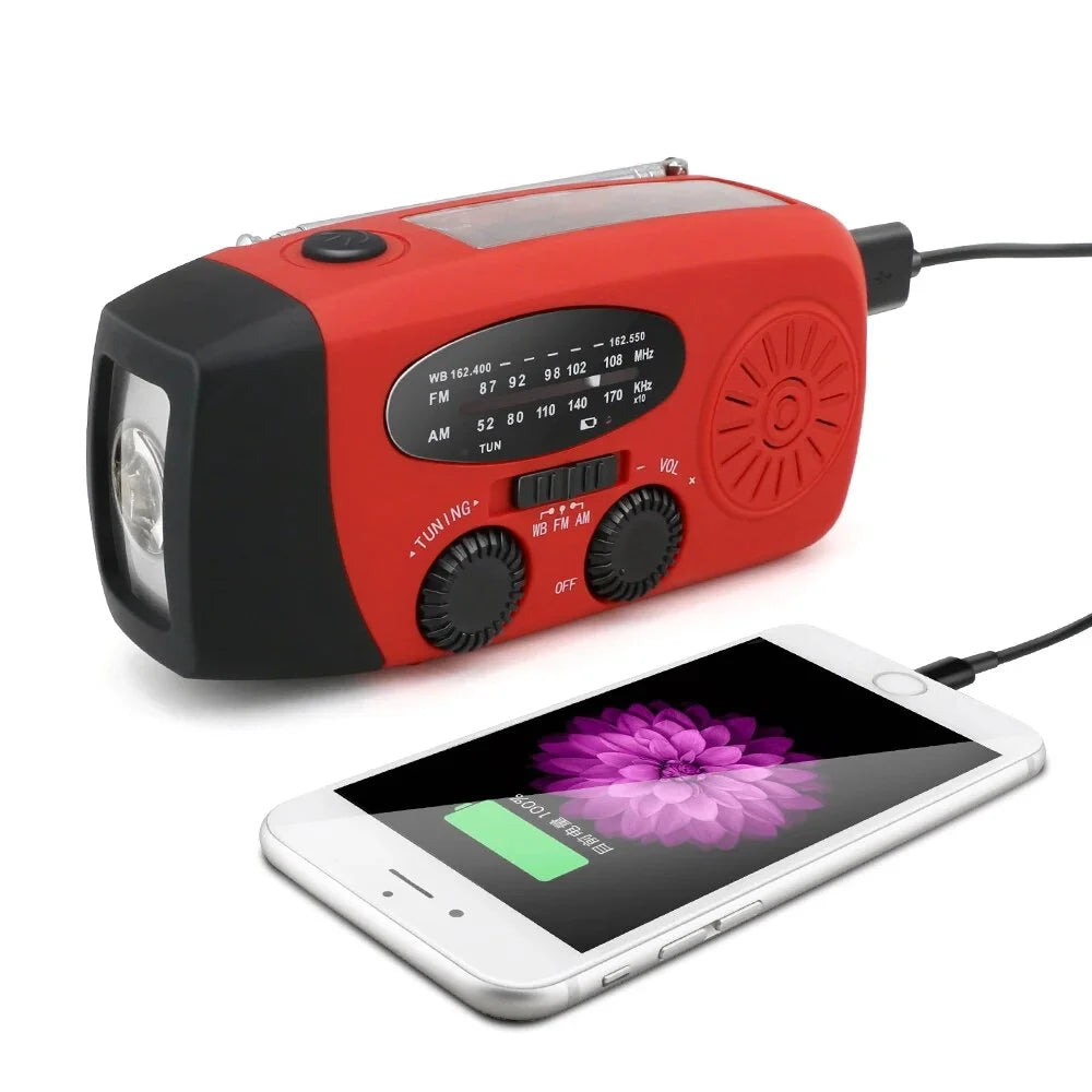 Nödbatteri Radio med Solpanel och LED-lampa 14