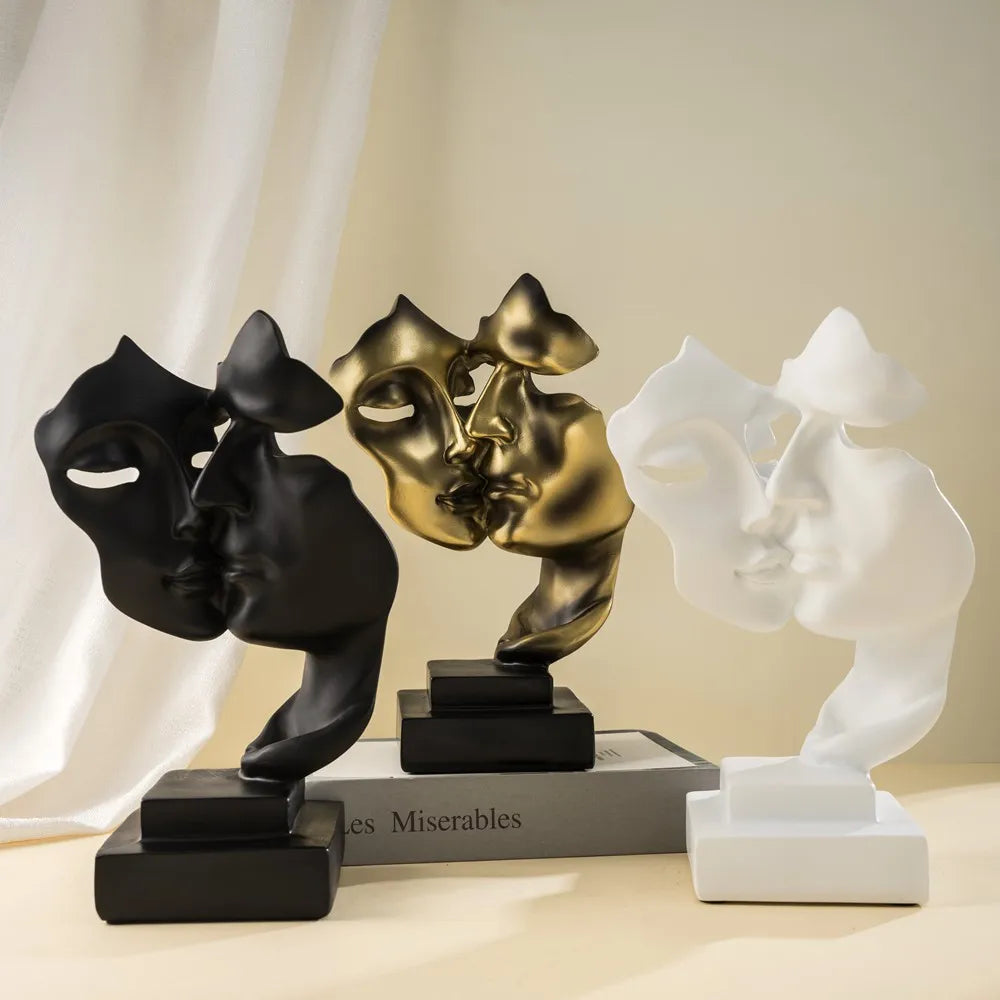 Nordisk Abstrakt Mask Staty för Heminredning 2