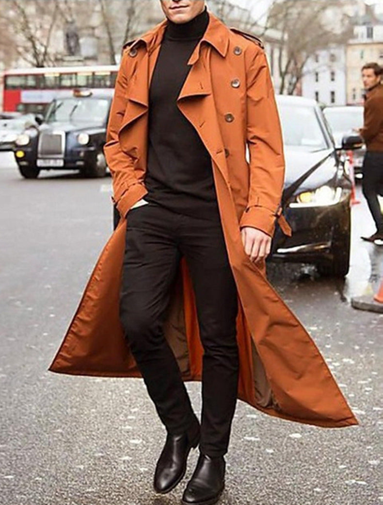 Herr Trenchcoat Avslappnad Stil