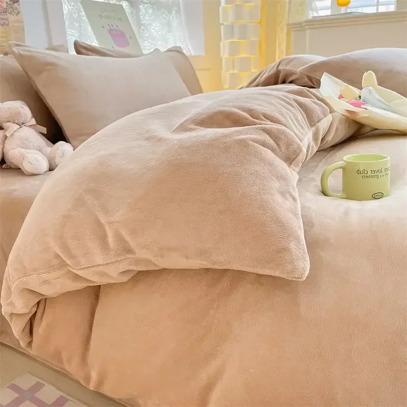 Påslakanset Fleece Vintermys för Dubbel- och Enkelsängar 1