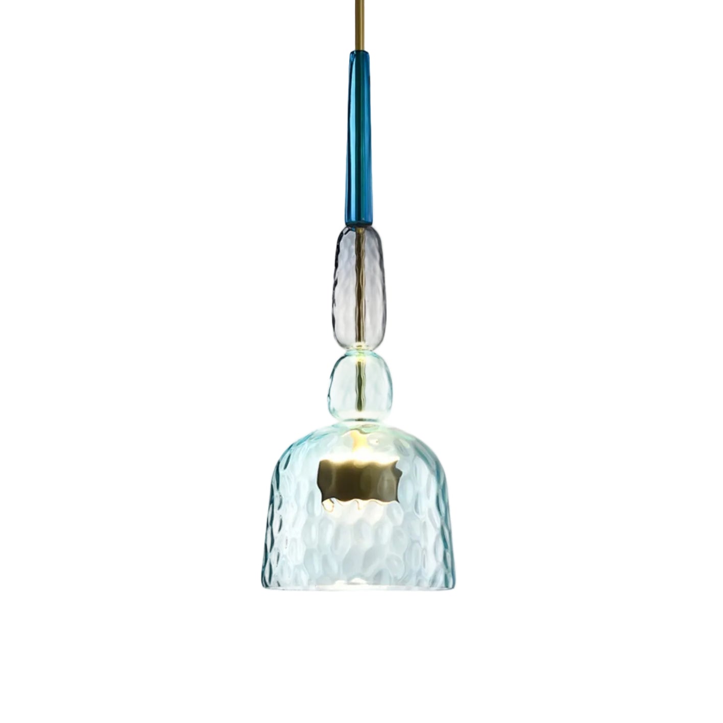 Pendellampa Kök Cylindrisk Design med Färgglada Glas 0