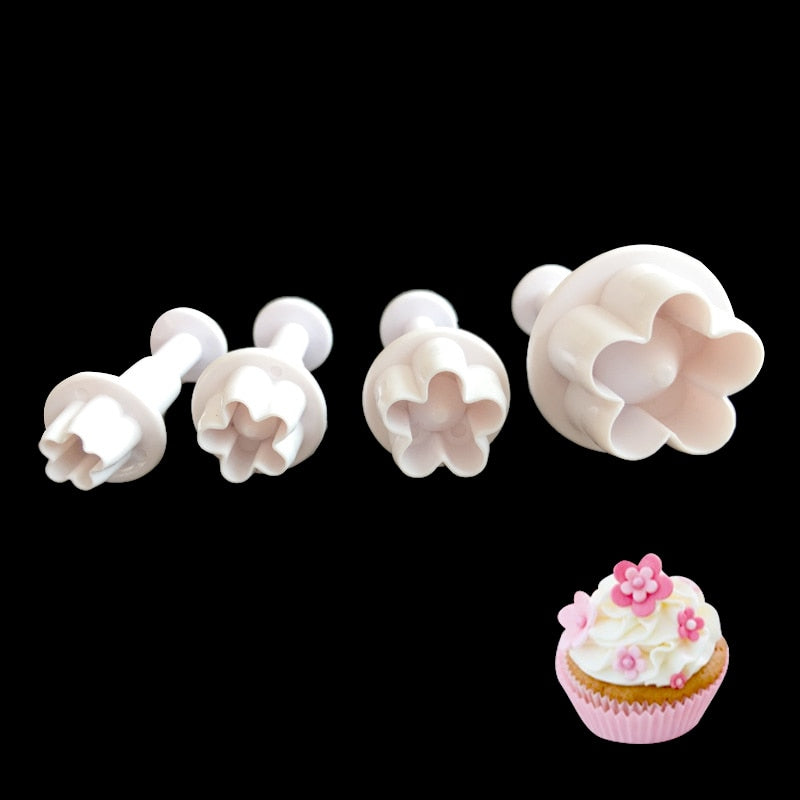 Plommonblomma Fondantkutter Set för Bakning 3