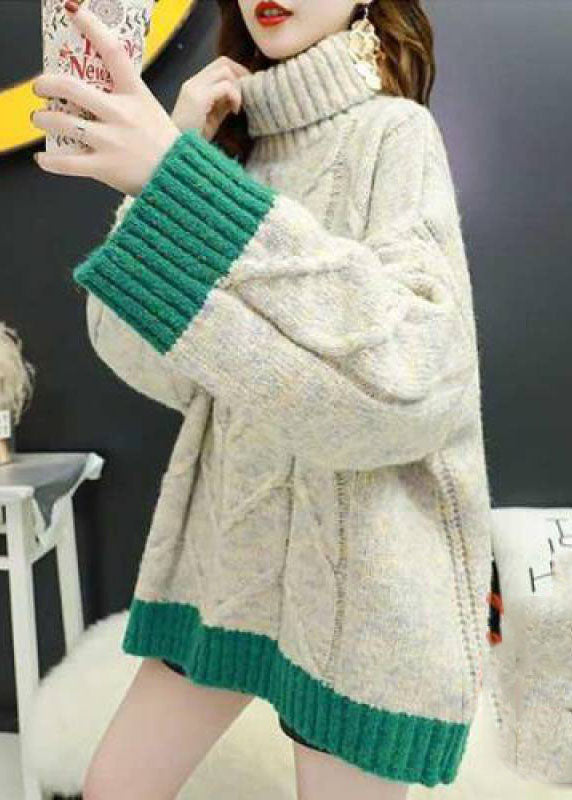 Plusstorlek Tröja Sköldpadda Nacke med Lapptäcksmönster 2