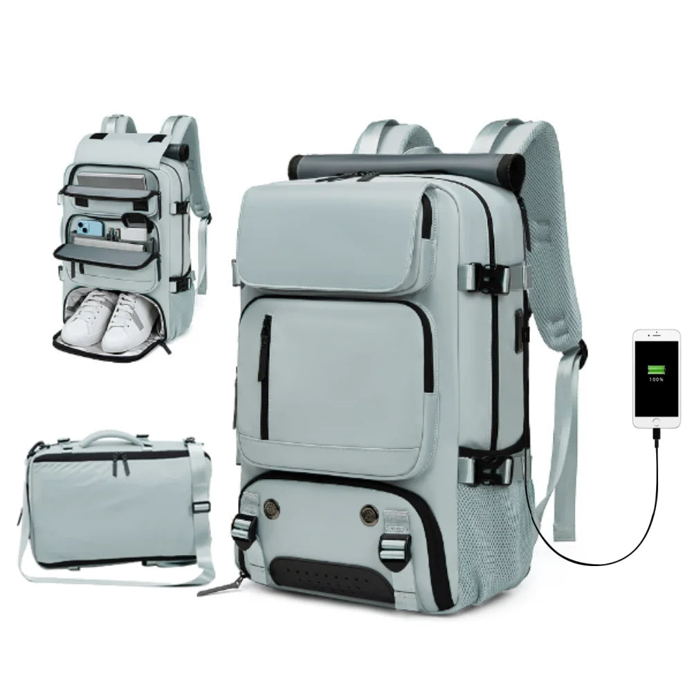 Reseryggsäck med USB-port och separat skofack 2