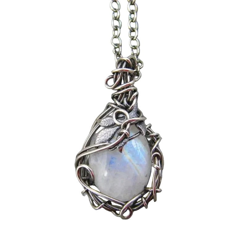 Retro Halsband med Månsten Tidlös Design 0