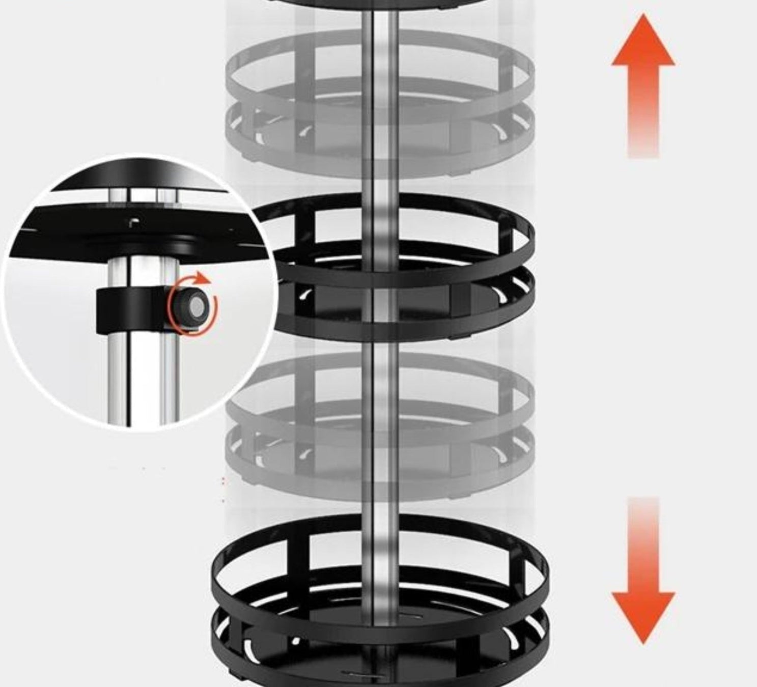 Roterande Förvaringshylla TwistRack 360° - Multifunktionell Förvaring Hylla för Kök och Badrum 5