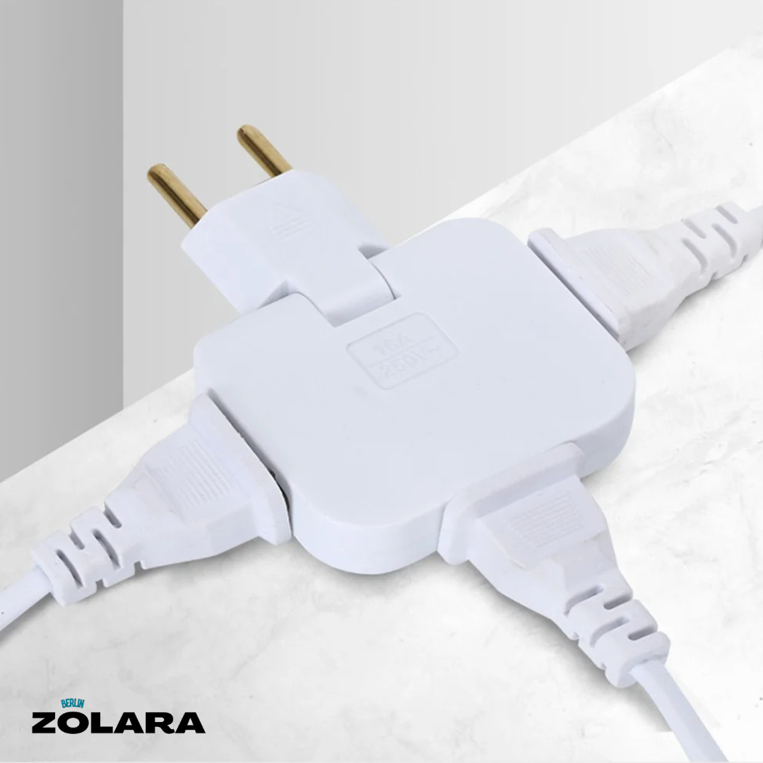 Roterbar EU-kontaktadapter med Flera Uttag 0