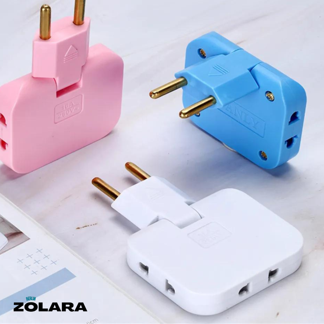 Roterbar EU-kontaktadapter med Flera Uttag 4