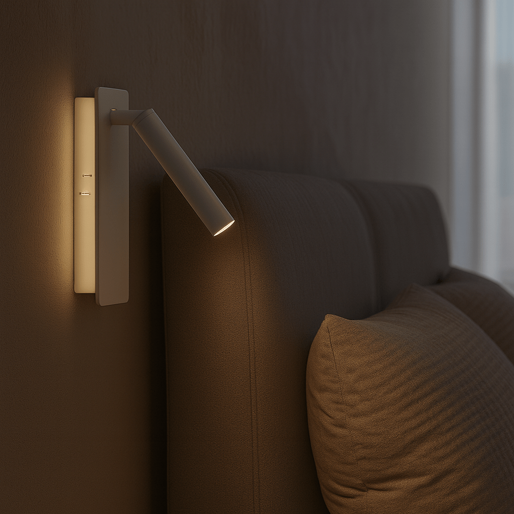 Roterbar LED-lampa för justerbar sängbelysning 0