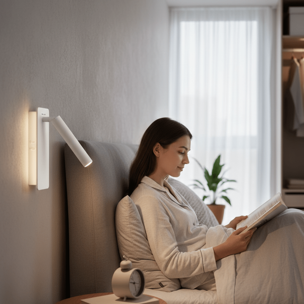 Roterbar LED-lampa för justerbar sängbelysning 1