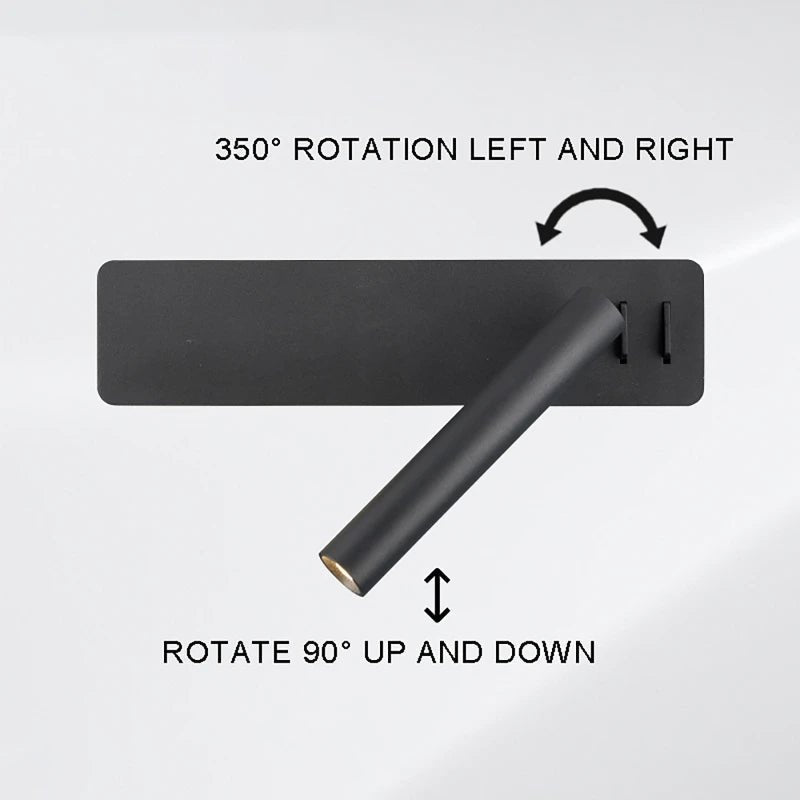 Roterbar LED-lampa för justerbar sängbelysning 5