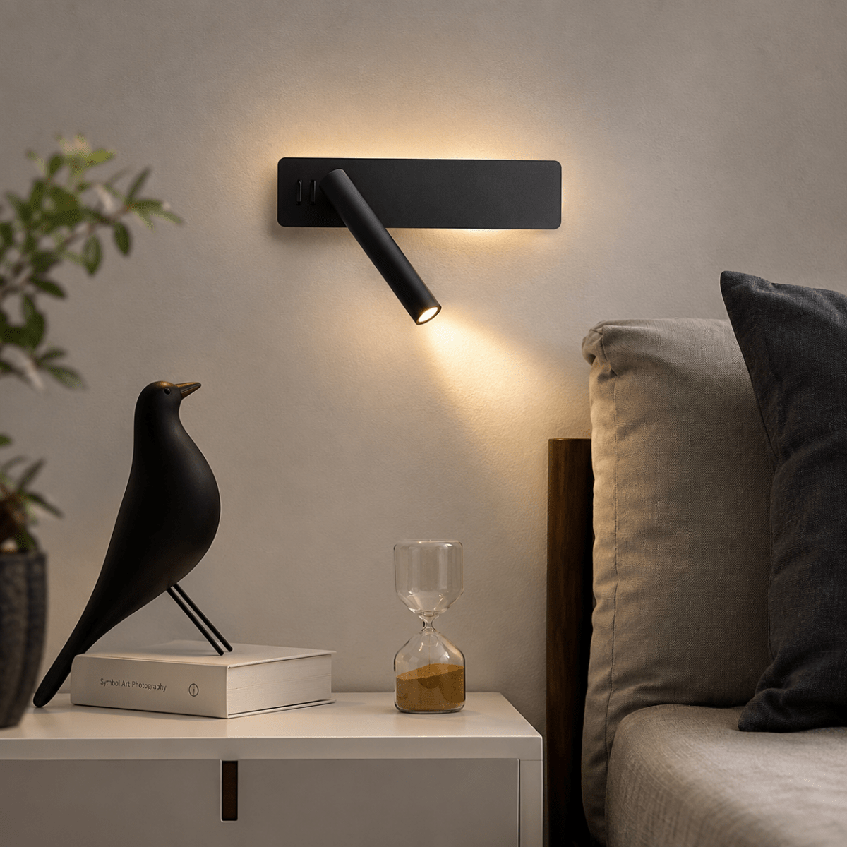 Roterbar LED-lampa för säng och läsning 3