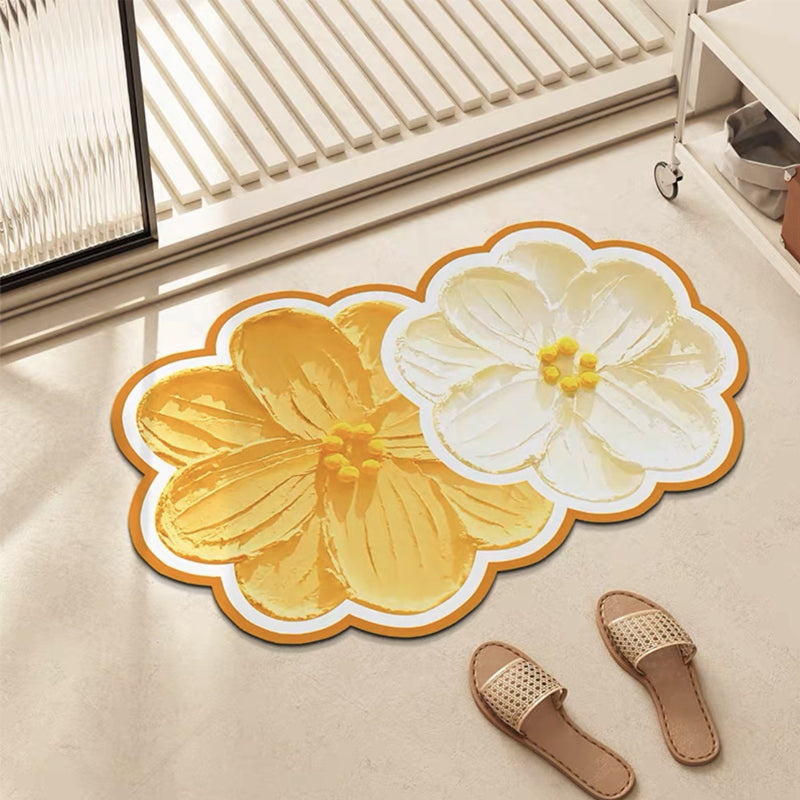 Rund Badrumsmatta med Blommönster för Känsla av Komfort och Stil 5