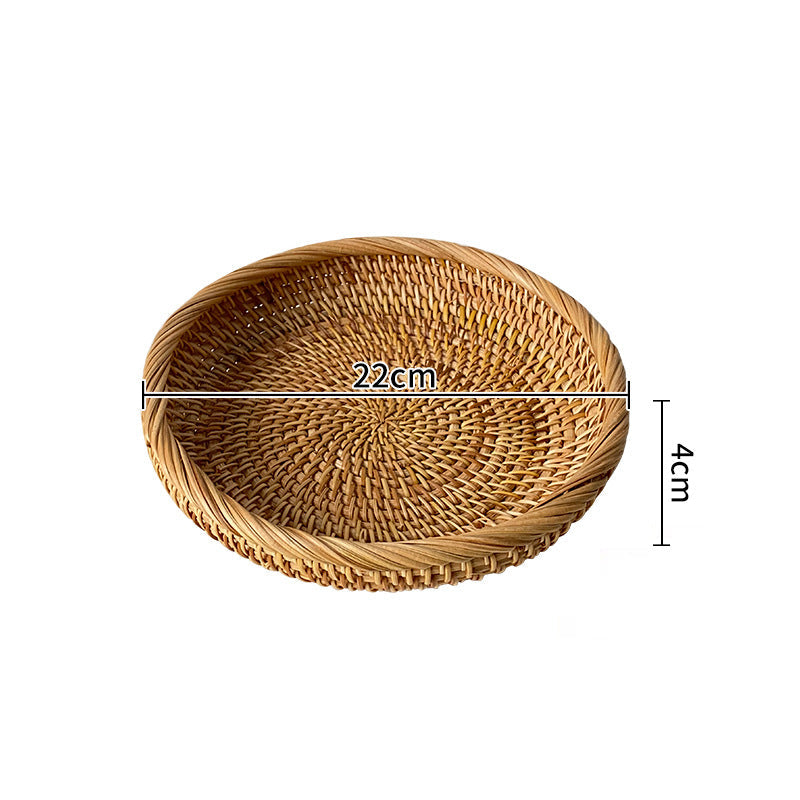 Rund Korg för Dam i Naturligt Material 0
