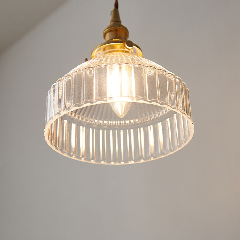 Rustik Taklampa med Ribbat Glas - Industriell Stil 1