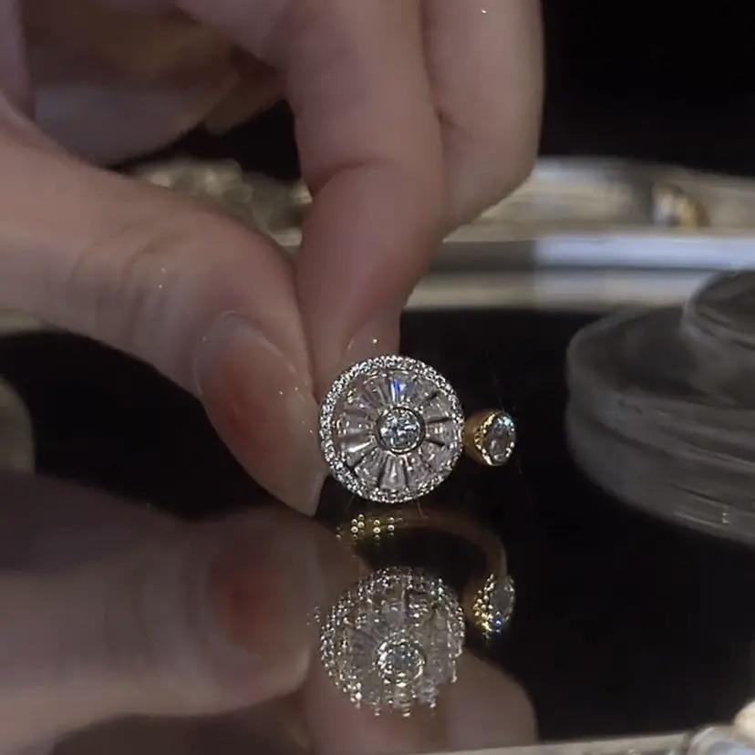Kristall snurrande mode ring