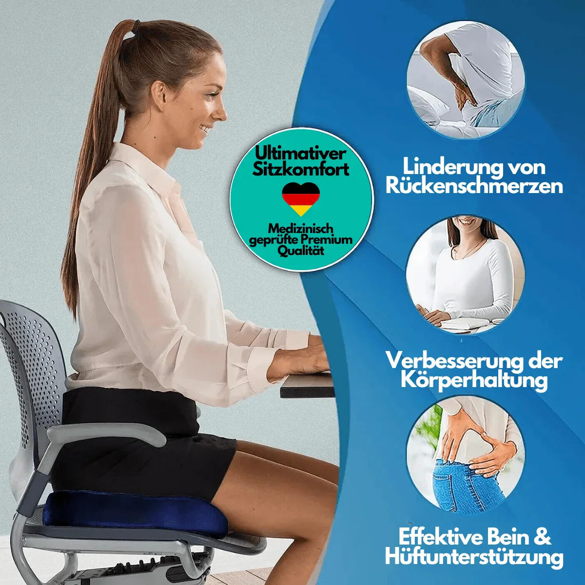 Sittdyna 4D för Bättre Hållning 4