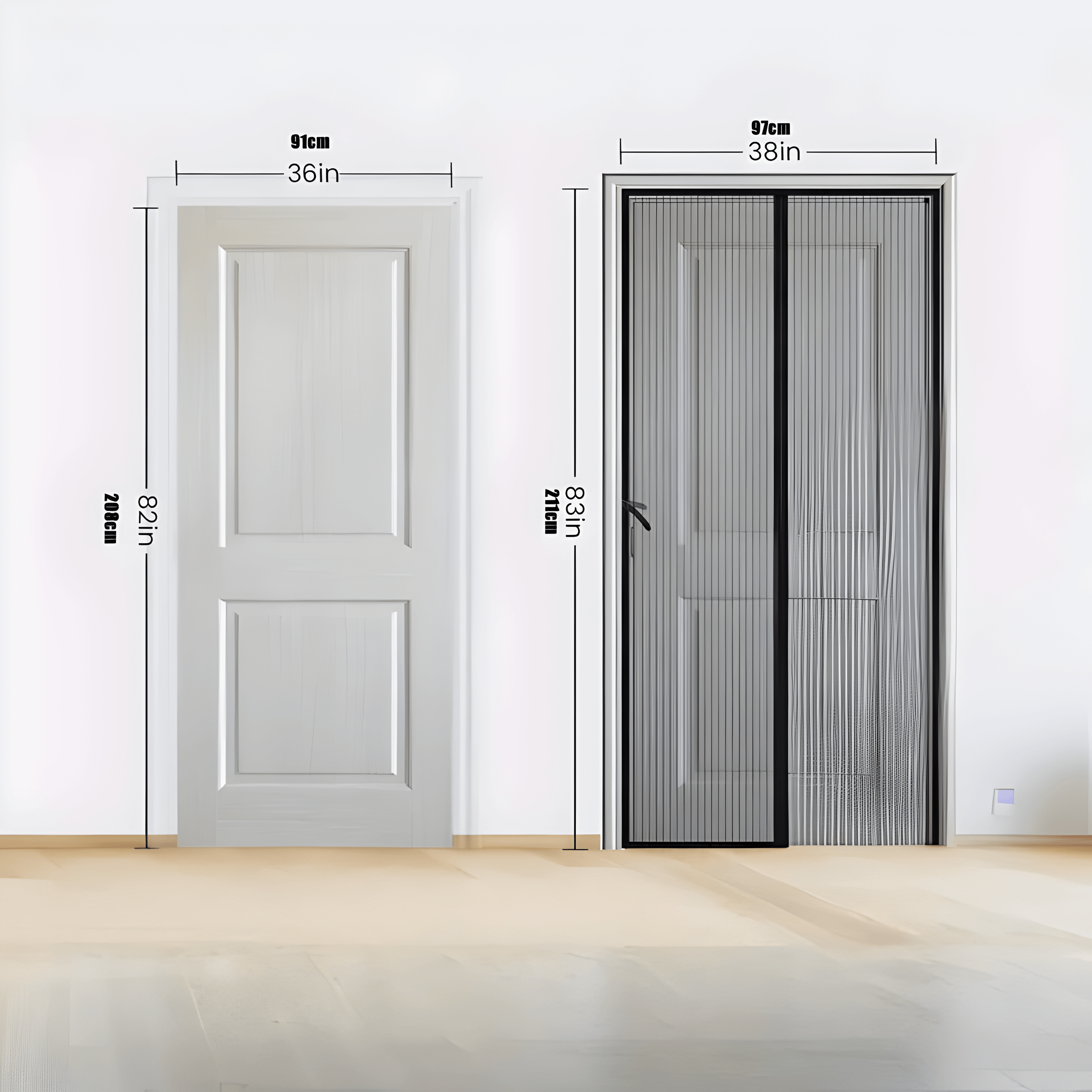 Självstängande Flugnät för Dörrar Husdjursvänlig Design 7