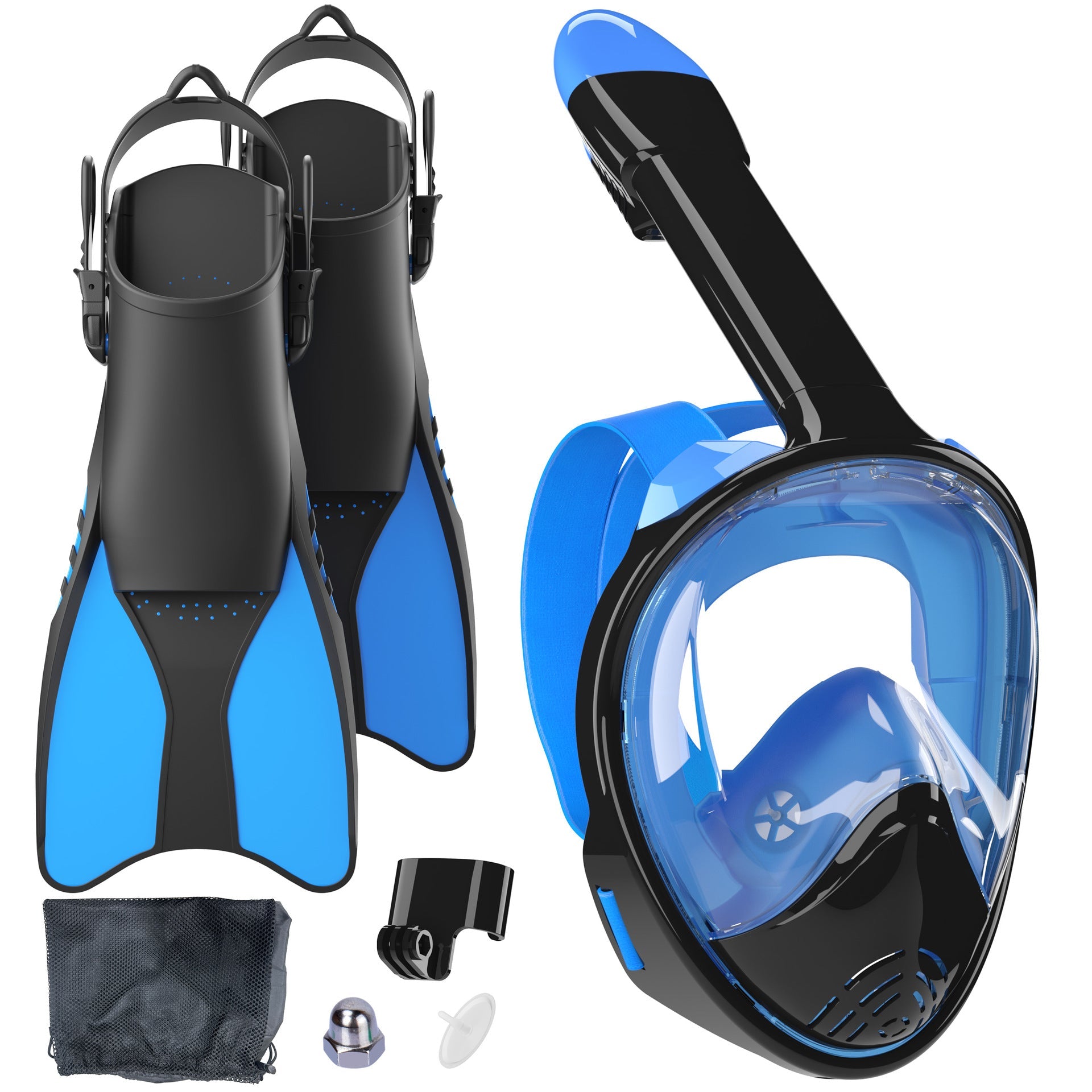 Snorkelset med helmask och fenor för vuxna 3