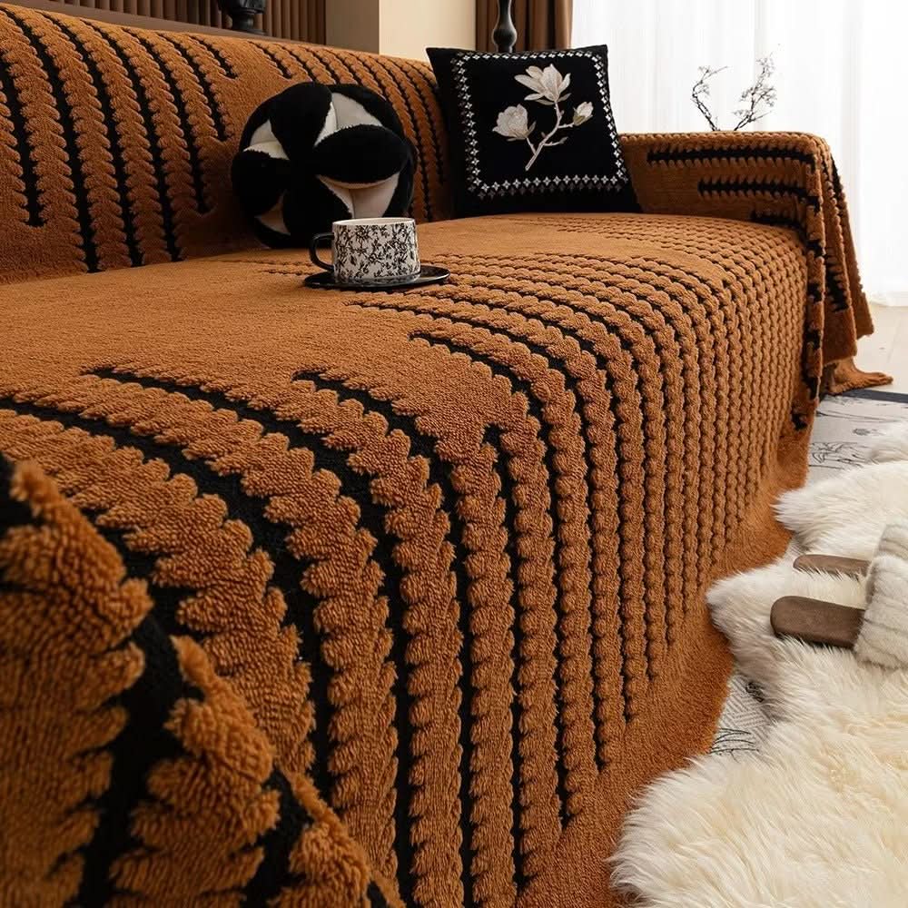Sofföverdrag i Plysch med Vintage Design 3