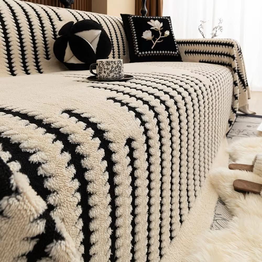 Sofföverdrag i Plysch med Vintage Design 5