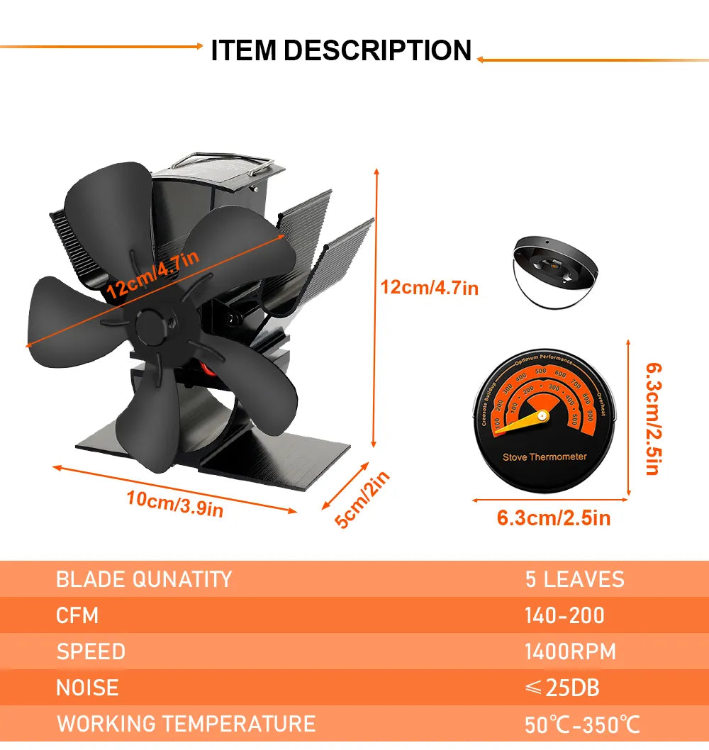 Spisfläkt för Vedeldad Kamin - Innovativ Värmelösning 4