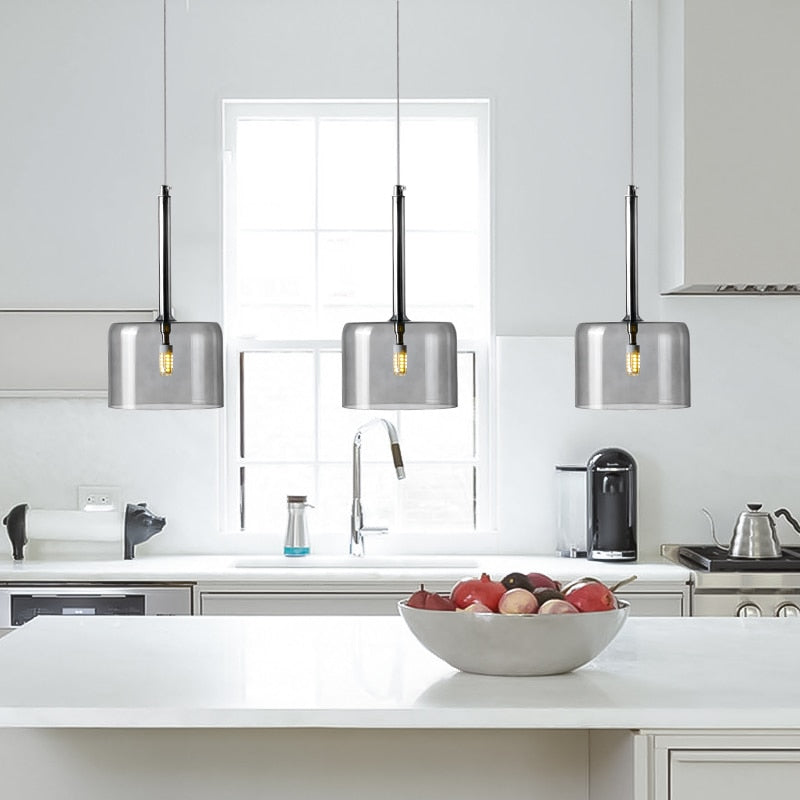 Taklampa i Glas Modern Design för Matbord Pendellampa 8