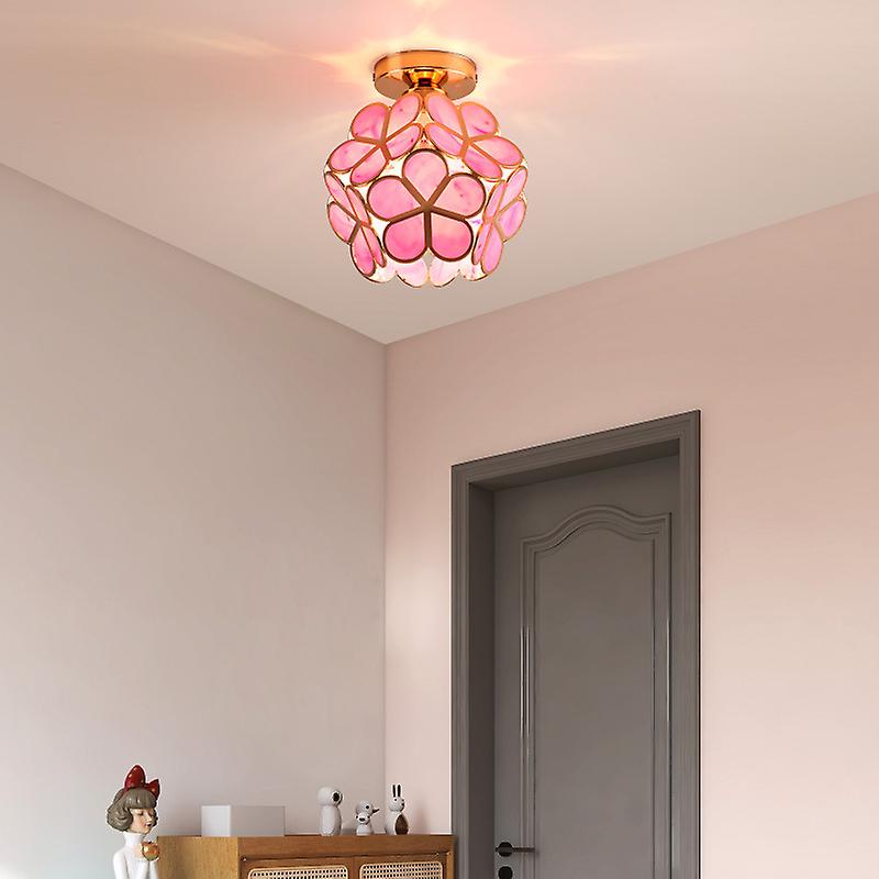 Taklampa i Glas med Blommönster 9