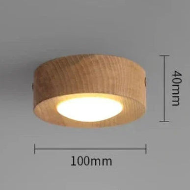 Taklampa i Valnöt med LED-Spot och Gulddetaljer 0