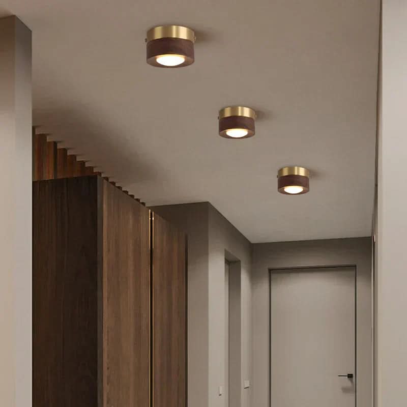 Taklampa i Valnöt med LED-belysning 3