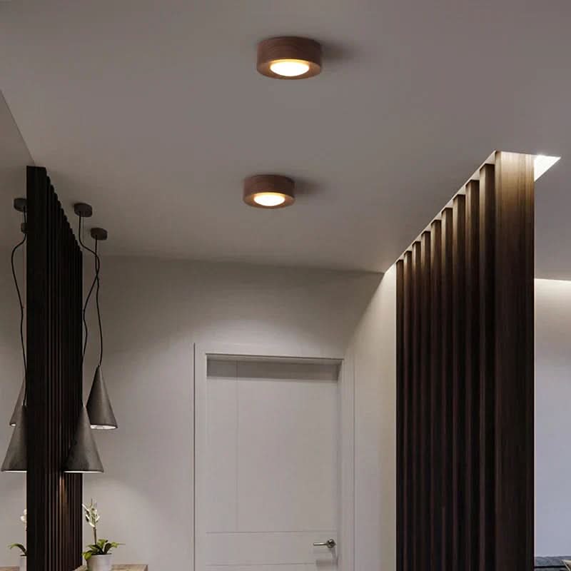 Taklampa i Valnöt med LED-belysning 4