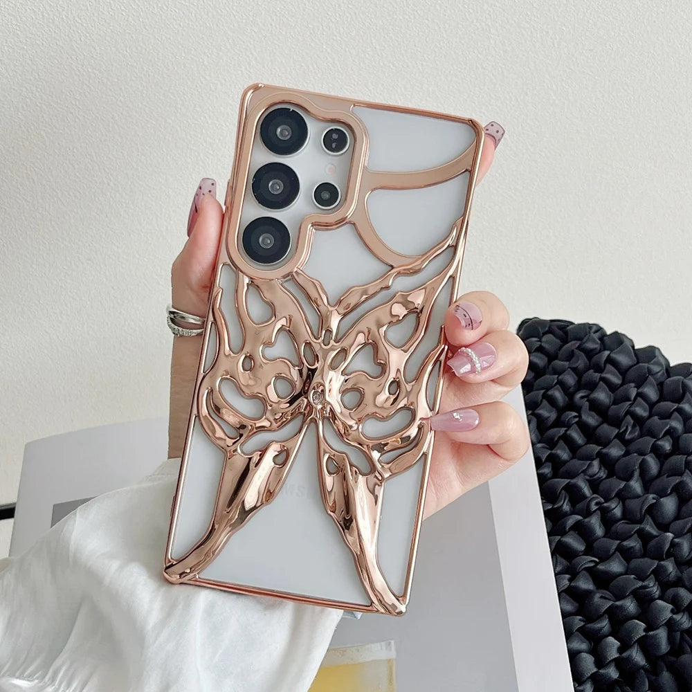 Telefonfodral för Samsung Galaxy S24 S25 Ultra 3D Fjärilsmotiv 7