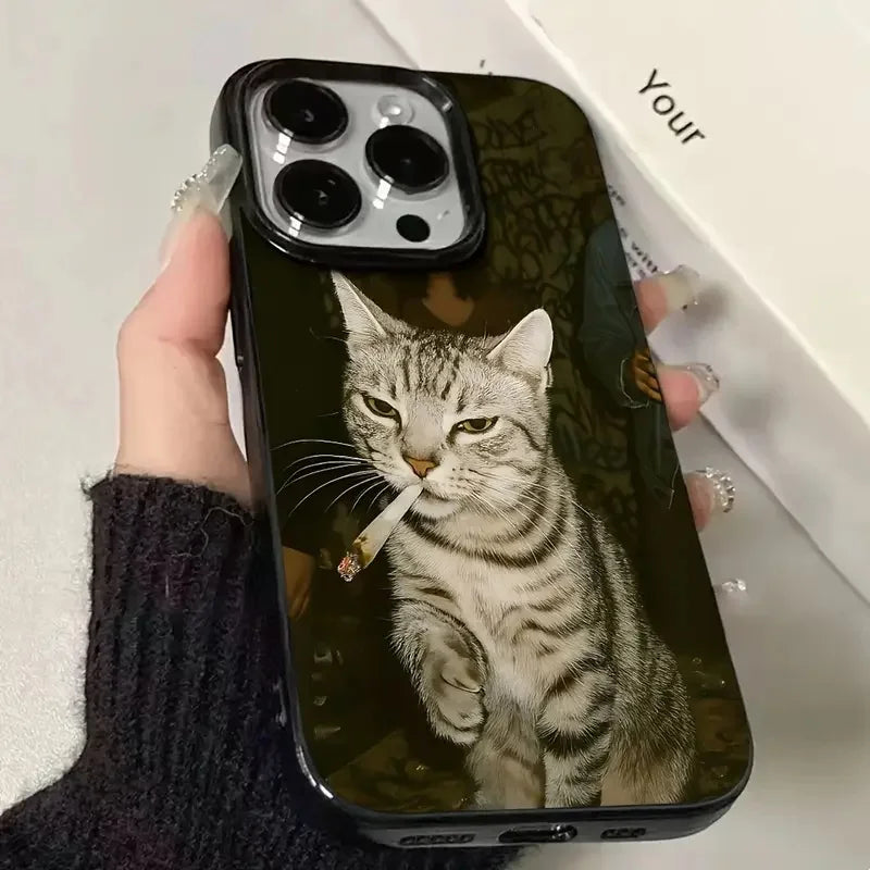 Telefonfodral för iPhone med Rökande Katter Design 1