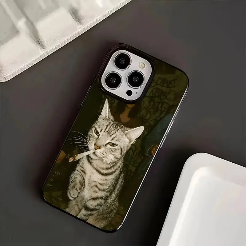 Telefonfodral för iPhone med Rökande Katter Design 5