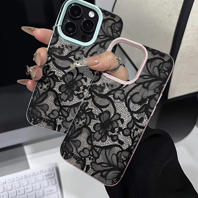 Telefonfodral för iPhone med Spetsmönster och Skyddande Design 2
