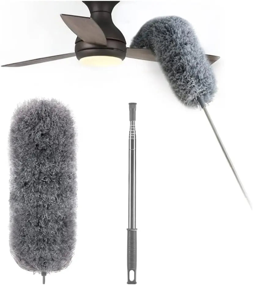 Teleskopisk Dammare Med Flexibelt Huvud För Rengöring Av Höga Ytor 6