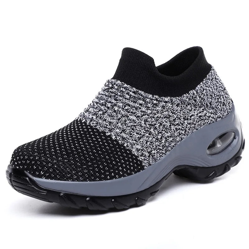 Terapeutiska sneakers med platå för kvinnor svarta vita röda 0