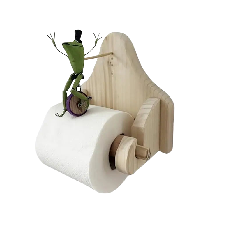 Toalettpappershållare med Groda på Cykel