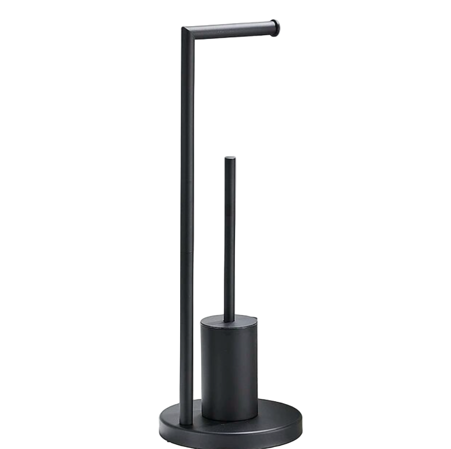 Toalettrullehållare med Integrerad Borste för Badrum Väggmonterad Modern Design 0