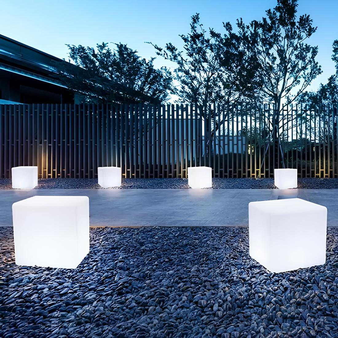 Trädgårdslampa Kubformad Modern För Inomhus Och Utomhus 1