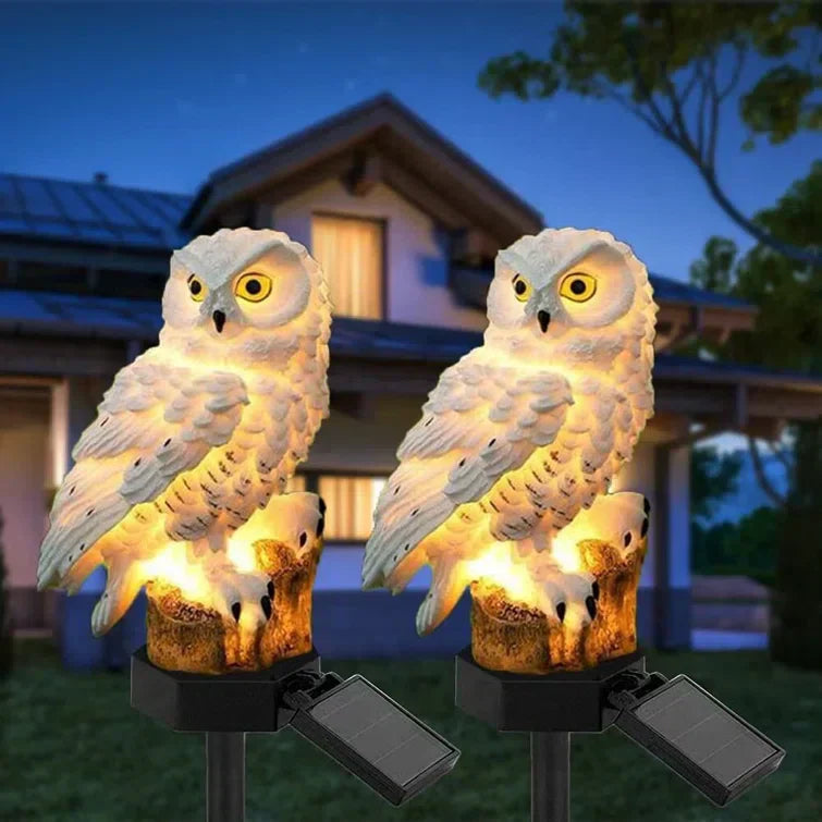 Trädgårdslampa Uggledesign LED Dekorativ Solenergi Belysning 1