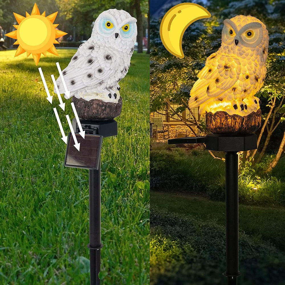 Trädgårdslampa Uggledesign LED Dekorativ Solenergi Belysning 3